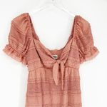 Show Me Your Mumu Honey Bun Tie Front Slit Leg Midi Dress M Pink Photo 4