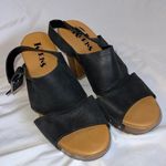 Kork-Ease Korks 9M black Kristian leather platform wedge sandals buckle closure studded Photo 0