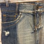 O'Neill Juniors Distressed Washed Denim Flap Button Pocket Mini Skirt.Size 3 Photo 4