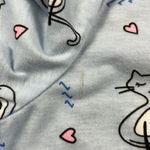 Light Blue Long Sleeve nightgown with cat prints Size: Small Photo 3