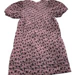 Madewell  Dress Womens Small Pink‎ Purple Shadow Blooms Tillie Puff Sleeve Mini Photo 5