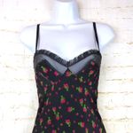 Victoria's Secret VTG  Slip Dress S Black Roses Ruffles Sexy Little Thing Y2K 90s Photo 2