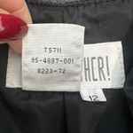 Vtg Together! 12 Trench Coat Black Leather Long Women's Double Breasted Heavy Photo 10