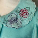 Vanity Fair Vintage blue Velour Long Front button Robe housecoat Size small Photo 4