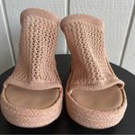 Tony Bianco Matrix Woven Wedge Heel Sandals in Skin Nude Beige Tan Size 8 Photo 2