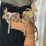 Pink Butterfly detail high heels with straps #floralheels 8.5 unbranded Photo 3