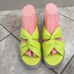 Eileen Fisher Bene Leather Platform Wedge Sandal WOMENS 8.5 Green/Yellow… Green Photo 6