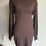 superdown X Revolve Tina Ribbed Underwire Chocolate Brown Dress Size Small NWT Photo 2