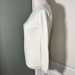 Loft  Ivory Knit Sweater Diamond crochet Stitch Crewneck Size Medium Photo 3
