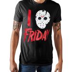 Halloween I Love Friday Jason Voorhees Mask Distressed Graphic T Photo 0