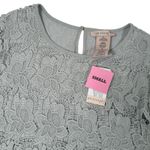 Philosophy  Lace Shirt Womens Size Small Gray‎ Top Short Sleeve Blouse New Photo 1
