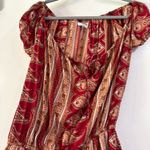 Faithfull the Brand Faithful The Brand Red Romper Paisley Print Boho Festival Bandana Small Photo 3