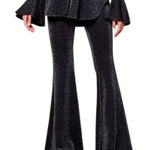 Sleeper  Black Sparkle Glitter High Waist Stretchy Wide Flare Pants sz XS NEW Tag Photo 0