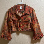 Ivy Jane  Red and Orange Patterned 100% Cotten Jacket Photo 0