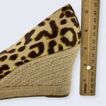 J. Crew Leopard Cheetah Spot Canvas Espadrille 3" Wedge Heel Pump F2027 7 Tan Photo 9
