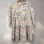 En Saison Floral Eyelet Babydoll Dress Tiered‎ Lined Sz S Photo 2