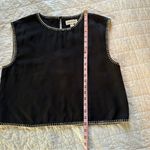 Cloth & Stone  Blanket Stitch Top M Black Photo 5