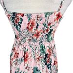 Band of Gypsies Mini Dress Pink Floral S Adjustable Straps Buttons Ruching Photo 1