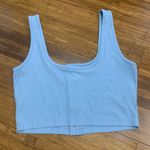Me to We  Ribbed Tank Top Womens Size‎ Medium Button Front Crop Top Casual Blue Photo 1