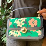 Kate Spade Authentic  Leather/Floral canvas turnlock flap Crosby/Sarchel 2 straps Photo 0