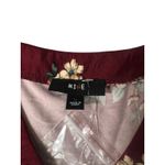 MINE Women's Floral Print V Neck Cap Sleeve Blouse Top Burgundy Medium Red Size 8 Photo 4