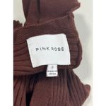 Pink Rose  Brown Ribbed Mock Neck Sleeveless Cutout Midi Dress Size S Photo 8