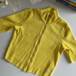 Calvin Klein Jeans Calvin Klein Yellow Zip Up Mock Neck Top Size M Photo 0
