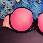 Victoria's Secret Size 34C Pink and Black Strapless Color-block Swim Top Photo 1