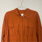 A New Day Women’s Terracotta Rust Button-Down Shirt Size XL Photo 1