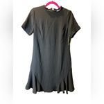 CeCe Women's Ruffle Trim Short Sleeve Godet A-Line Little Black Dress Size 6 Photo 2