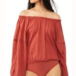 Free People NWT  Burnt Orange Sundown Bodysuit Size S Photo 0