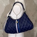 Victoria's Secret Vintage Victoria’s Secret Quilted Navy Blue Shoulder Bag w/ Heart Charm Y2K Photo 2