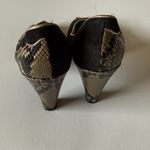 Marc Jacobs  Peep Toe Heels Black Suede Snake Print Size‎ 37 Photo 2