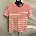 Everlane Women's Striped Cotton Crewneck Short Sleeve Light Pink T Shirt Size L Photo 0