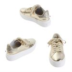 Joy Performance White Leather Chunky Platform Sneakers/ Champagne Size 8.5 NIB Gold Photo 1
