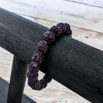 Vintage Stretch Bracelet Dark Purple Chunky Balls Photo 1