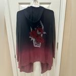 Hot Topic  Black & Red Coffin & Roses Hooded Open Front
Cardigan size XL Photo 2
