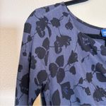 Pendleton  Blue Black Floral Mini Ruched Bodycon Dress Women S Casual Long Sleeve Photo 7