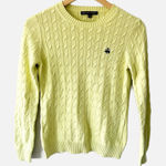 Brooks Brothers Cable Knit Pullover Lime Green Crewneck Sweater Size Small Photo 0