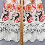 Gael Collection Embroidered Floral Peasant Dress Lace Trim‎ Bohemian Unitalla White Size M Photo 10