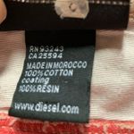 Diesel  Salmon Pink/ Beige Straight Leg Cropped Resin Work Pants 26 Photo 4