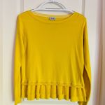 Liu Jo Knite Top With Ruffle Bottom Women's Yellow Sz S Photo 0