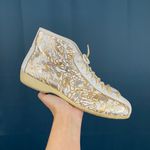 Zodiac Vintage 80s Silver Gold Metallic Leather High Top Sneakers Photo 8
