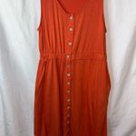 SheIn  Sleeveless Button-Down Pumpkin Spice Mini Dress Size Medium Photo 2