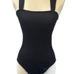 SheIn Womens Black Ribbed Sleeveless Bodysuit With Square Neck Photo 0