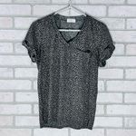 Anthropologie t.LA Gray Animal Print Short Sleeve Tee Size S Photo 4