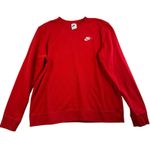 Nike Women's XL Sportswear Club Fleece Logo Crew Neck Sweatshirt Red Embroidered Photo 1