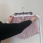 SheIn Pink and White Striped High Rise Shorts with Tie Photo 5