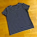Tommy Hilfiger  Striped Scoop Embellished Neck T-Shirt, Navy, White, Size L Photo 15