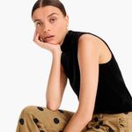 J.Crew  black velvet mock neck top Photo 2